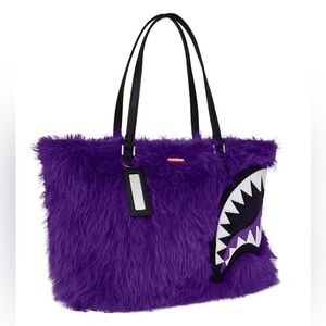 24HR DROP ⬇️ Sprayground Furzilla Purple shark tote bag